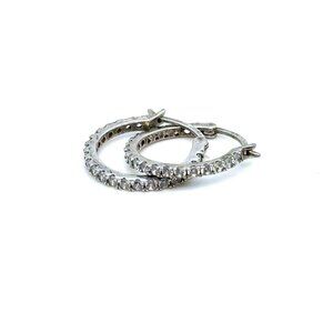 Silver 925 Cz Hoops Earrings